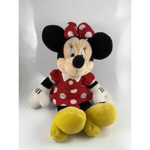 Walt Disney World Minnie Mouse Red Polka Dot Dress Plush 17”